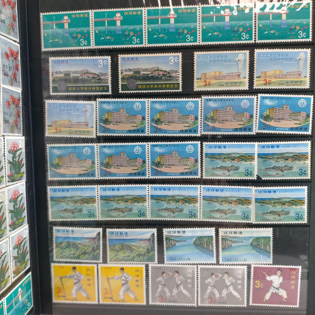 2443 琉球切手 大量16ページ分約620枚全て未使用 アルバム付き