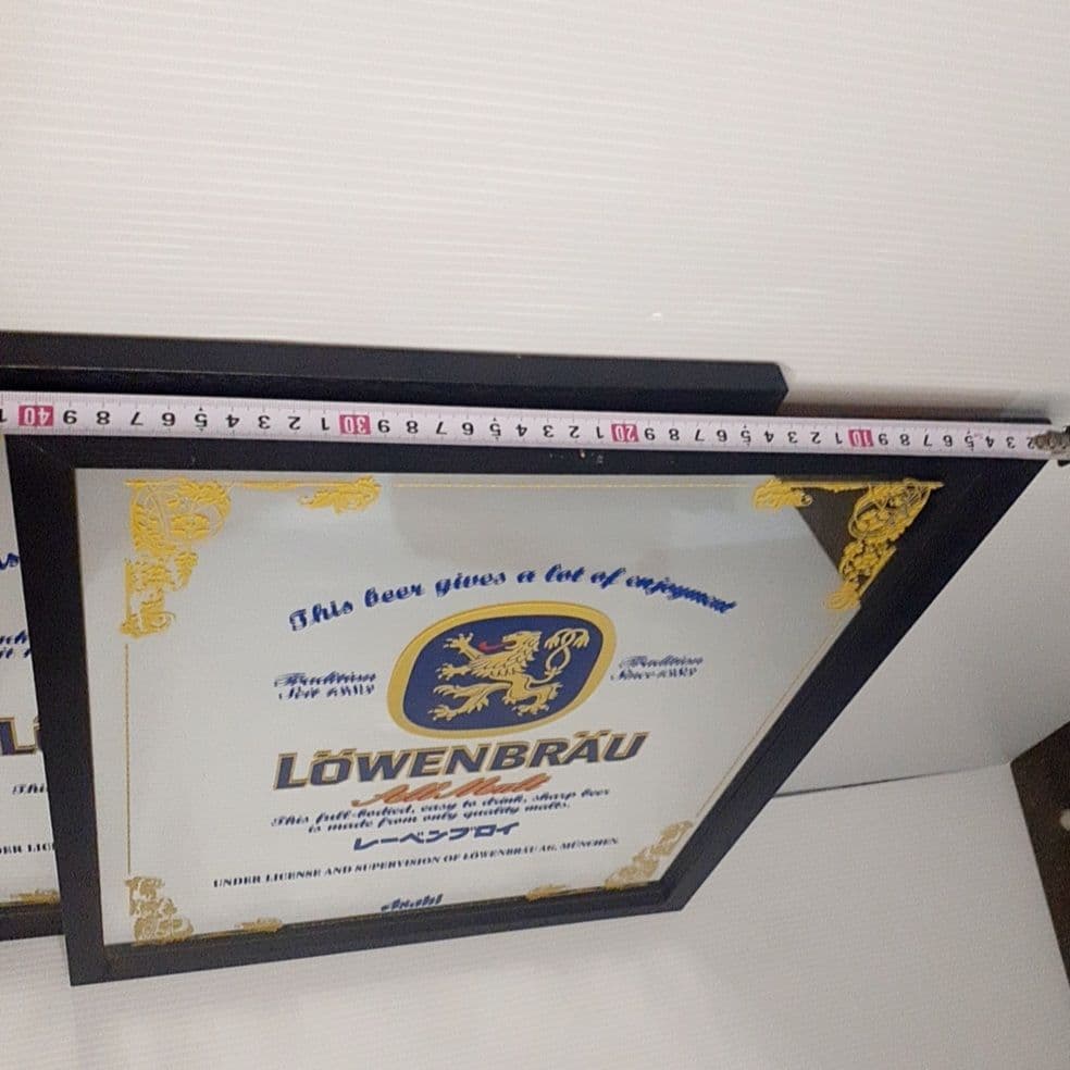 ２枚セット　Löwenbräu レーベンブロイ 大型パブミラー　　ビンテージ