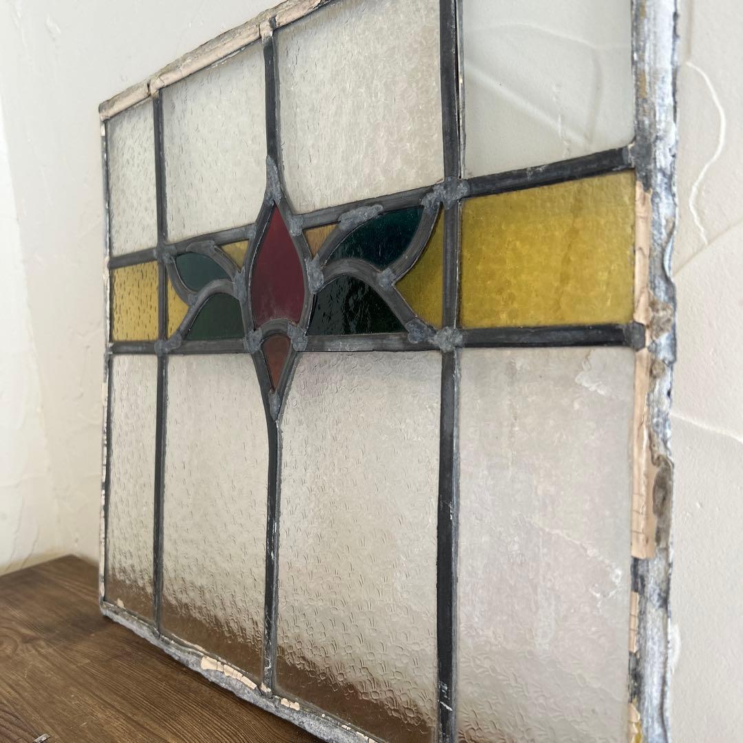 英国アンティーク　ステンドグラス木枠なし　イギリス