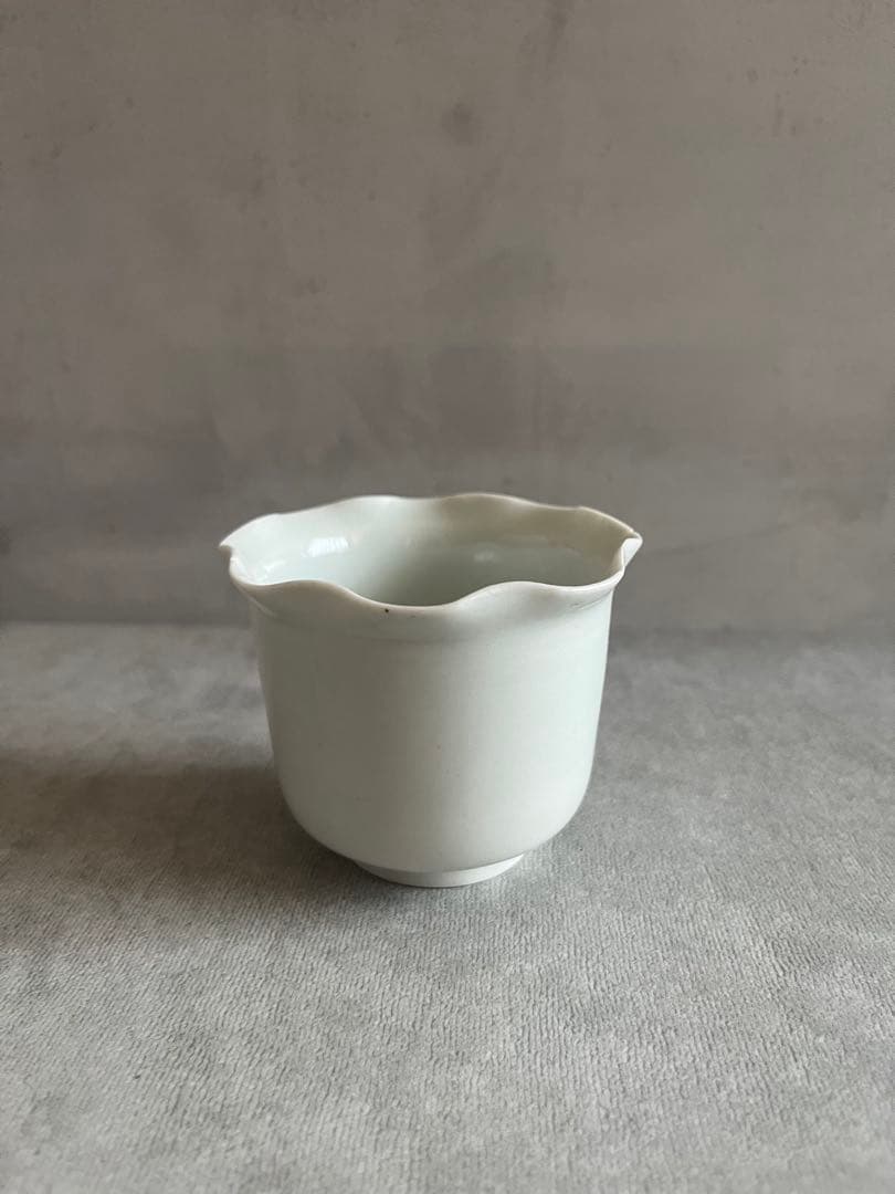 江戸中期 古伊万里 白磁 輪花 向付 2客セット