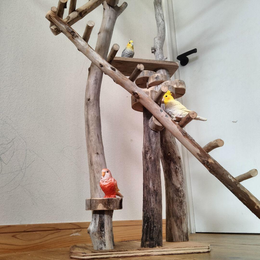 バードアスレチックジム大型 ㊺ 天然木 自然木 流木 インコ おもちゃ