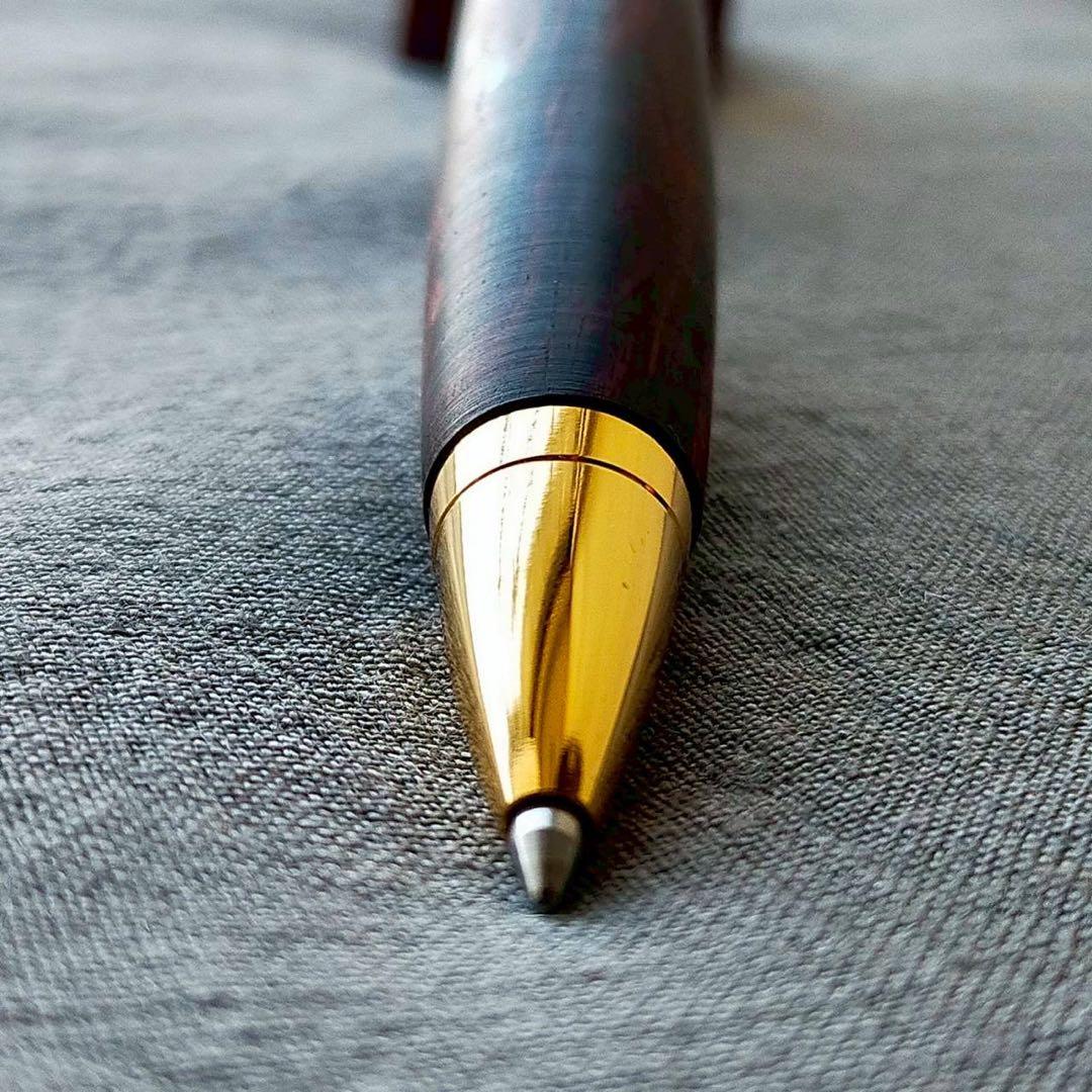 上杢　ランセオラリア　ハンドメイド　木軸ボールペン　G2　天然木　ゴールド