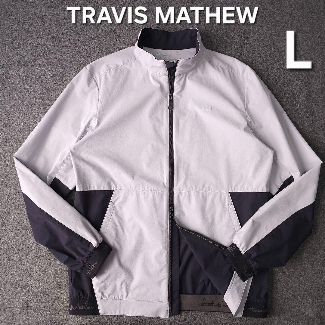 近年 トラヴィスマシュー 長袖ゴルフブルゾンジャケット ロゴネーム L ジップ