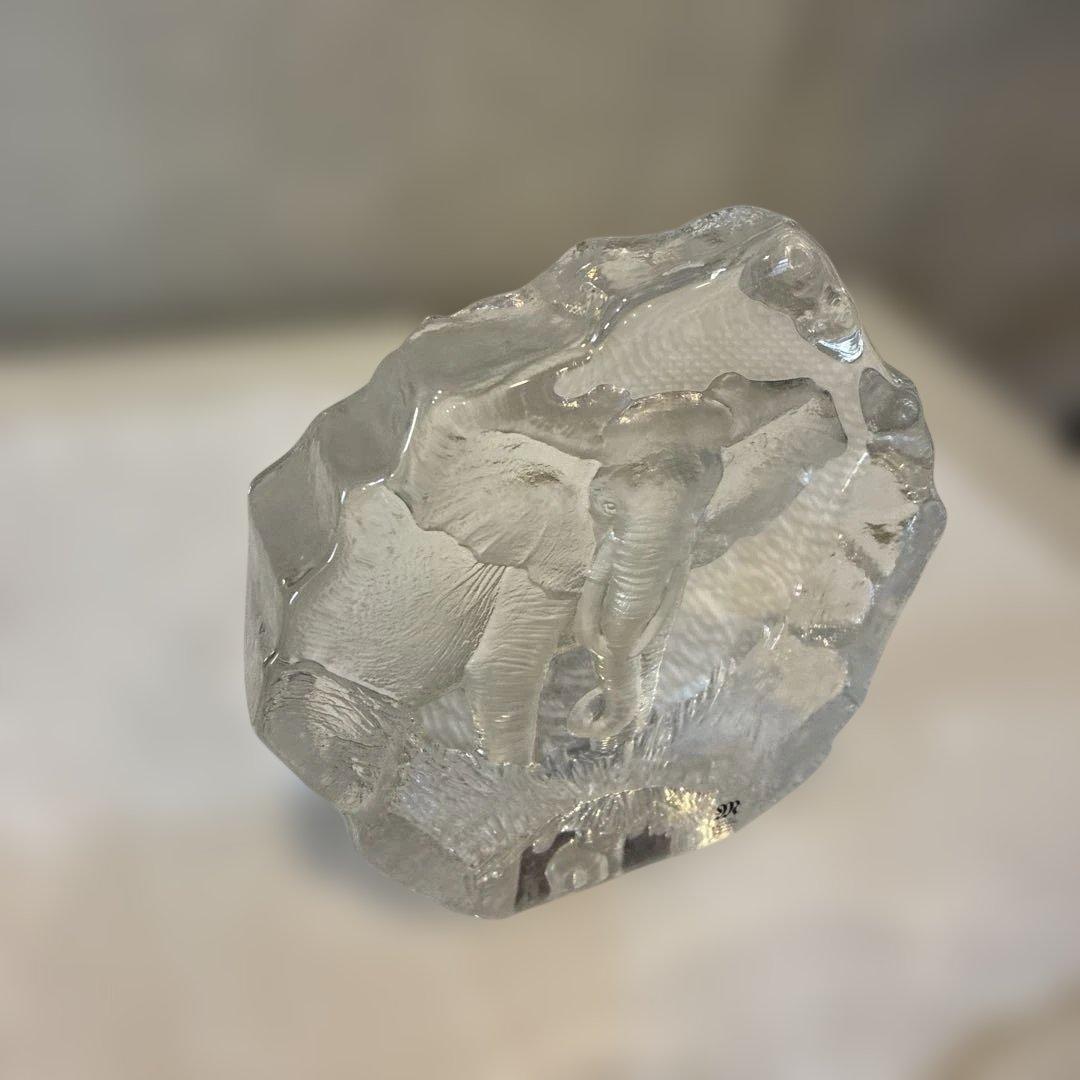 Mats Jonasson 象 クリスタルガラス 置物 北欧 スウェーデン製