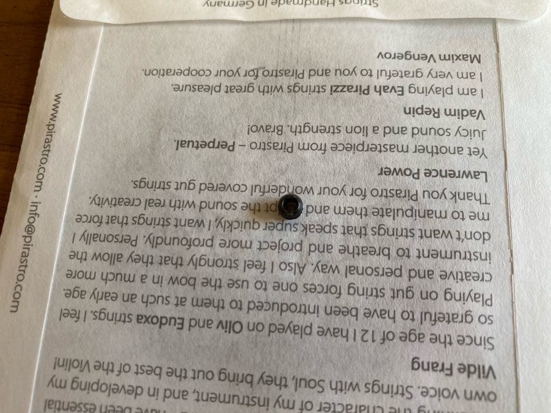 専用　バイオリン弦 ＊エヴァピラッツィ・ネオE.A.D.G線セット