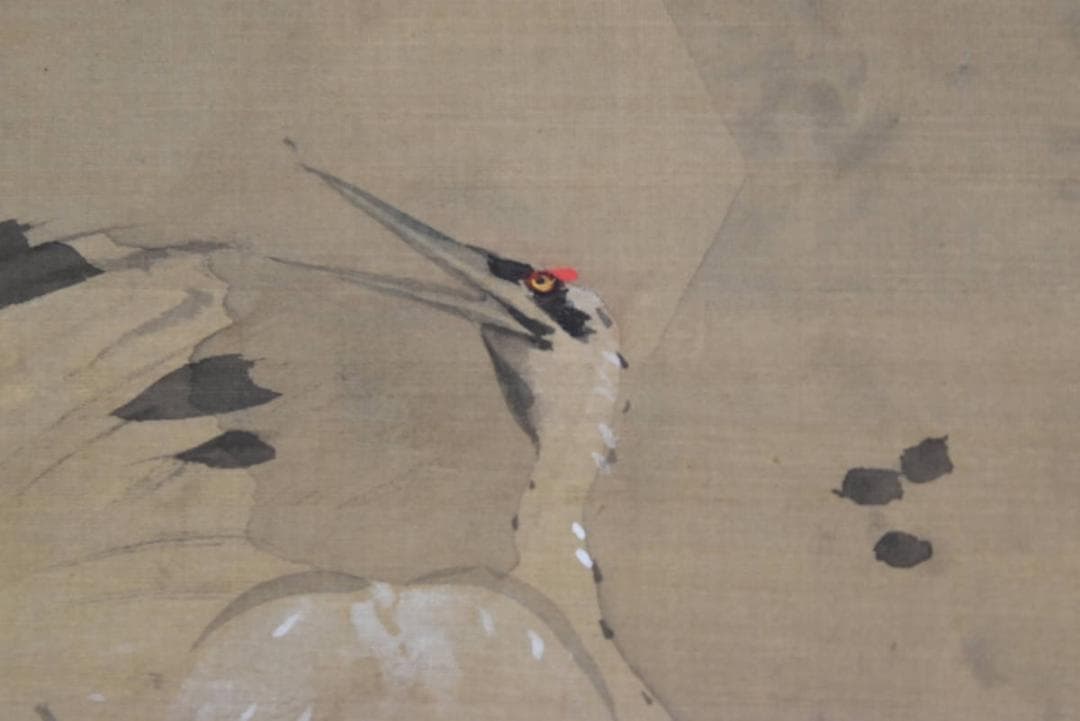 【真作】菊池容斎/松鶴図/幕末・明治/掛軸/名家伝来/AA-891