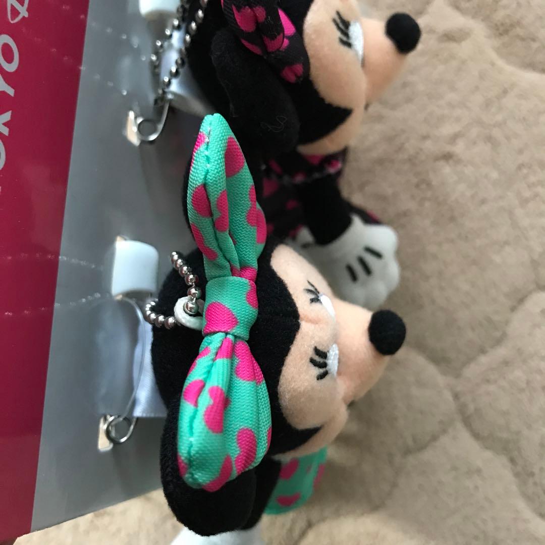 ミニー　ぬいぐるみバッジ　ハート柄　3個セット
