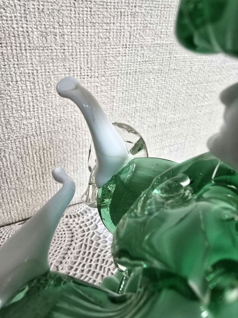 ベネチアングラス 人形 Murano グリーン