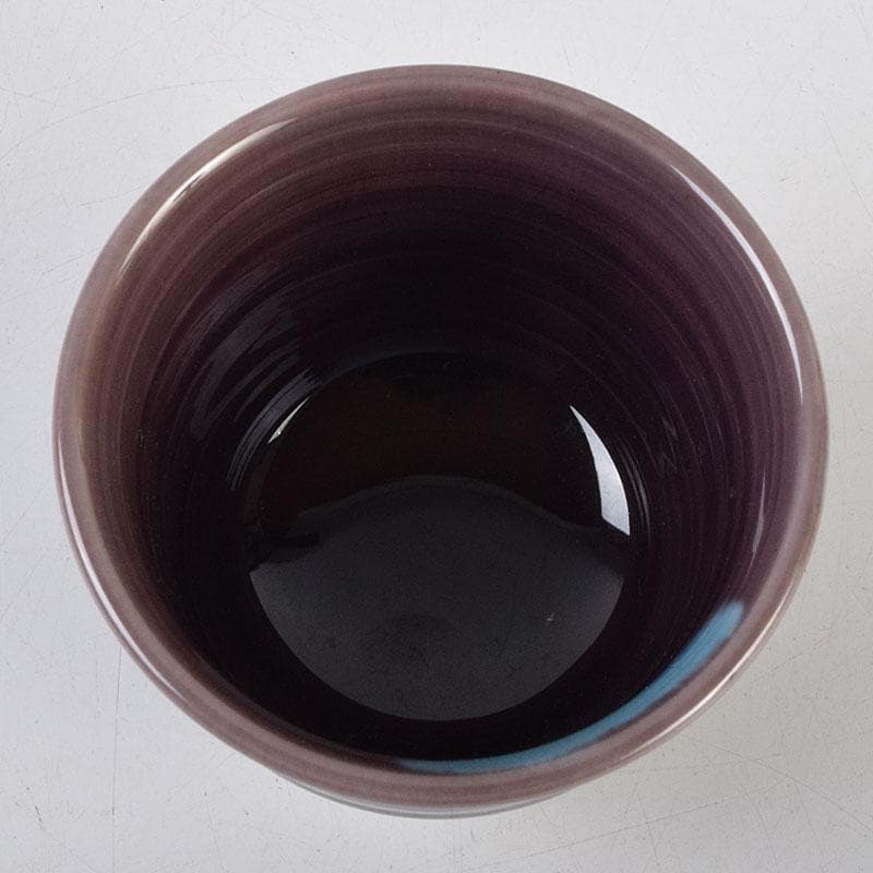 バラ 九谷焼　三代徳田八十吉　徳田正彦作　ぐい呑　共箱　V　9096