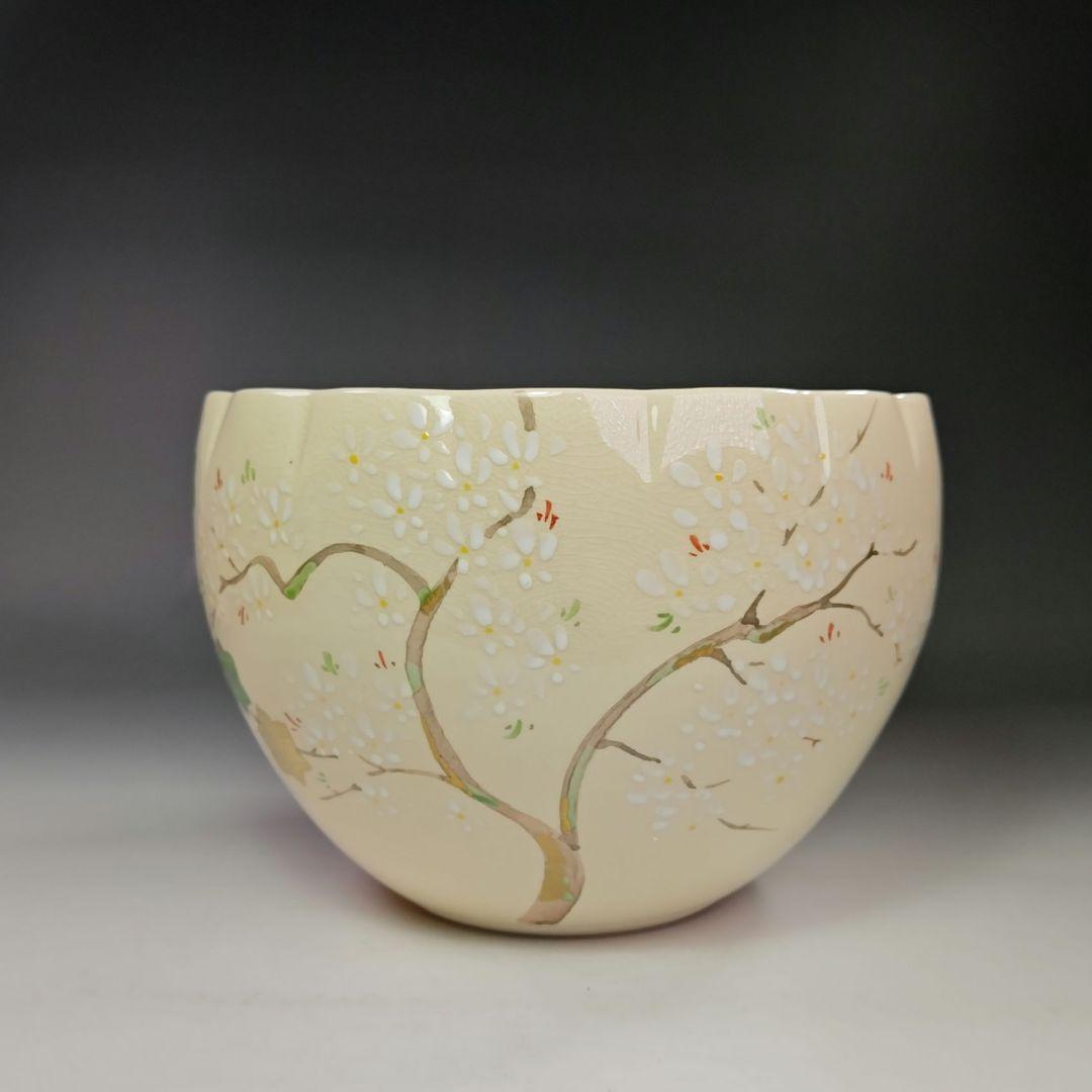 イ601 水指『平安　山川巌造』『仁清　輪花　雲錦絵　水指　共箱』茶道具