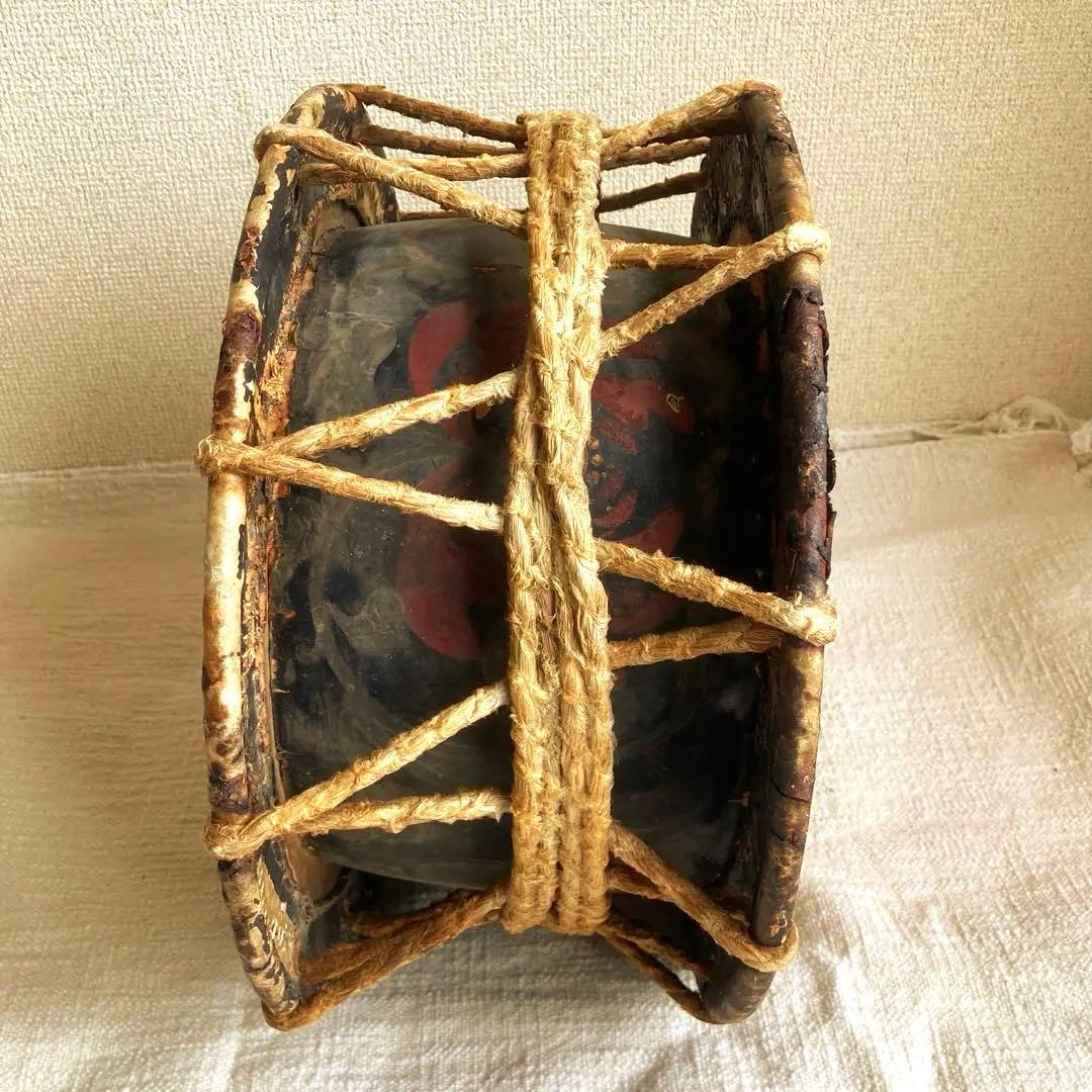 和太鼓　締太鼓　蒔絵胴　アンティーク　骨董
