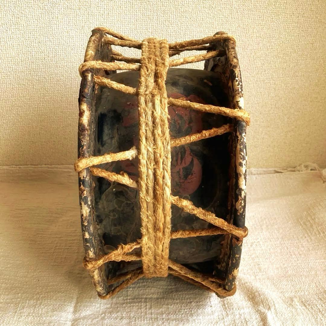 和太鼓　締太鼓　蒔絵胴　アンティーク　骨董