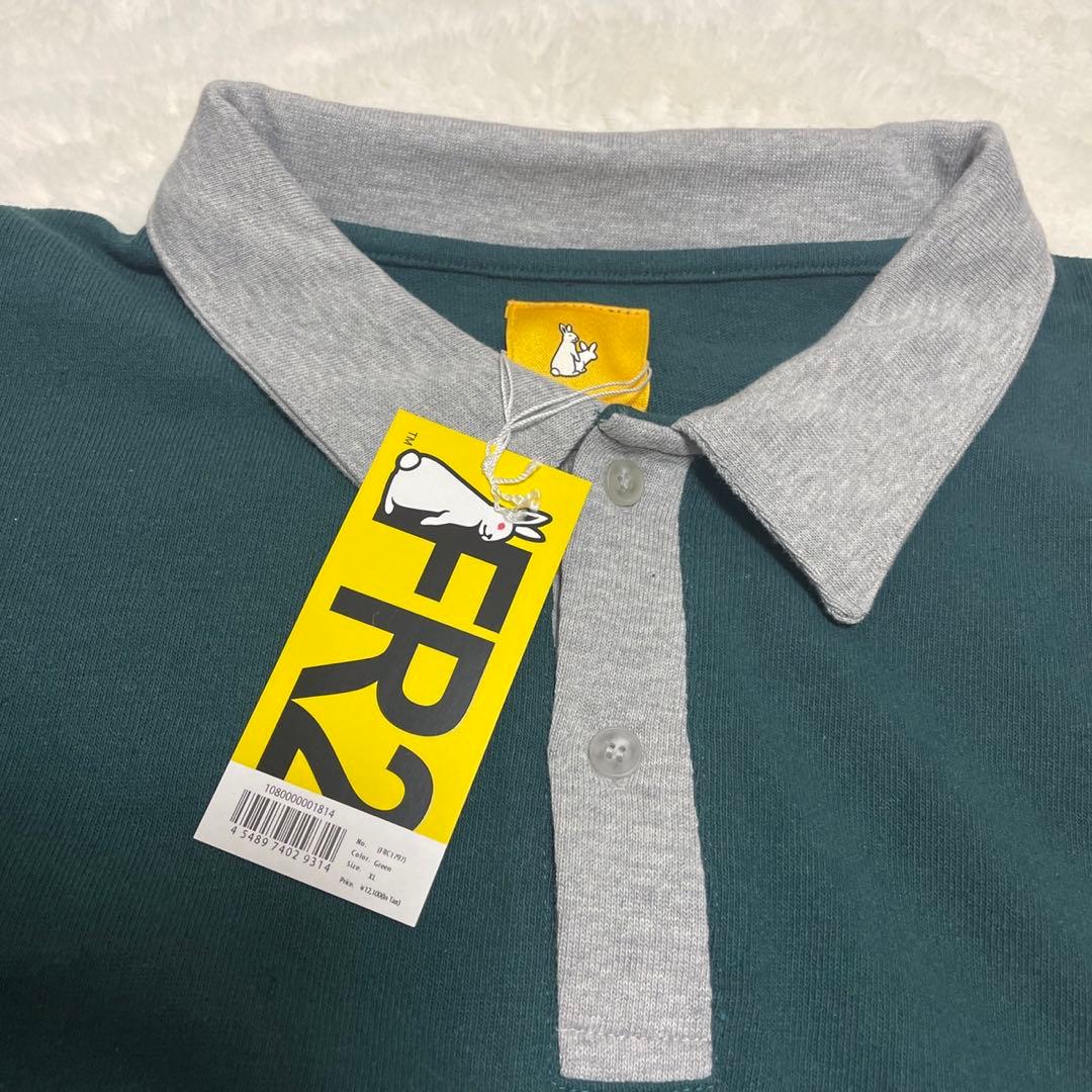 未使用タグ付【希少XLサイズ】FR2 パイルロゴラガーシャツ 太ボーダー 即完売