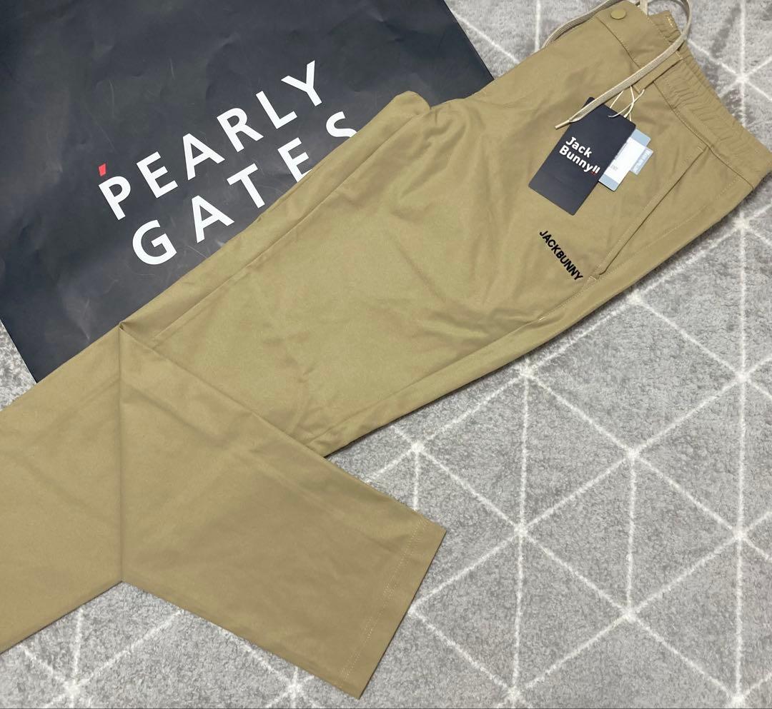 新品 パーリーゲイツ ジャックバニー ポリエステルツイルパンツ(5)L/ベージュ
