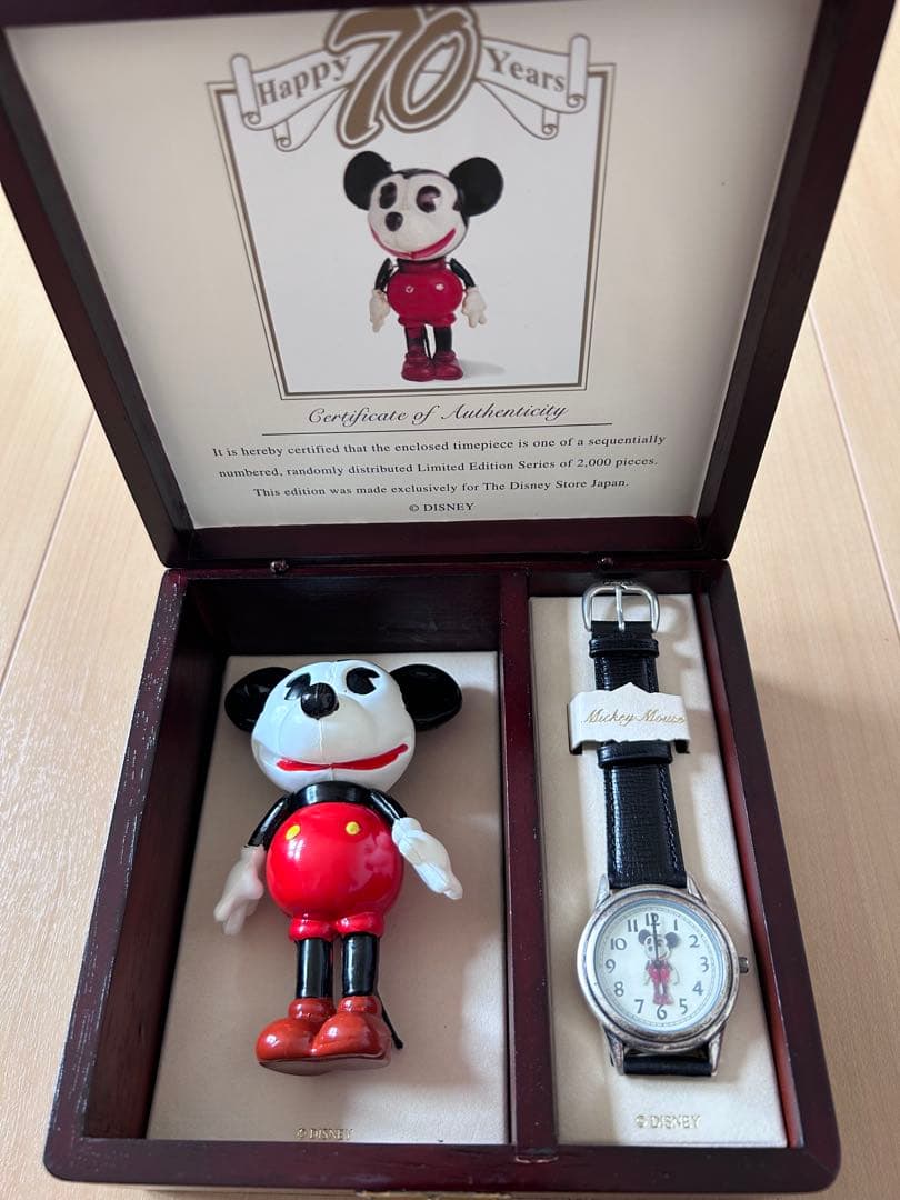 限定ミッキー 腕時計 生誕70周年記念 セルロイド人形セット<値下げ交渉可>