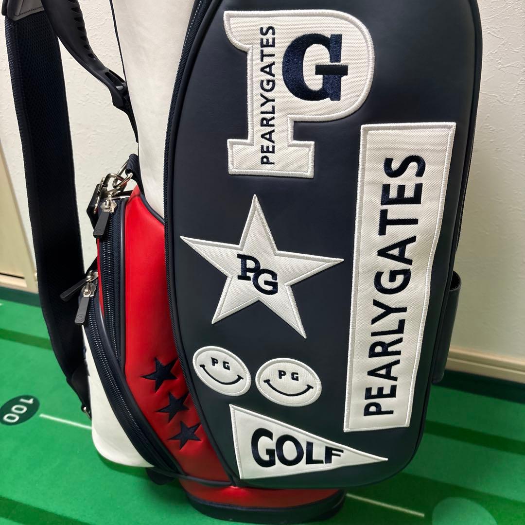 希少 限定 パーリーゲイツスタンドキャディバック トリコロールカラー