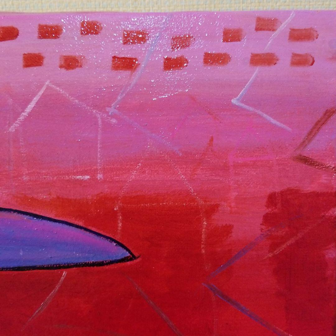 油絵　専用　何度もフラフープに入る鳥