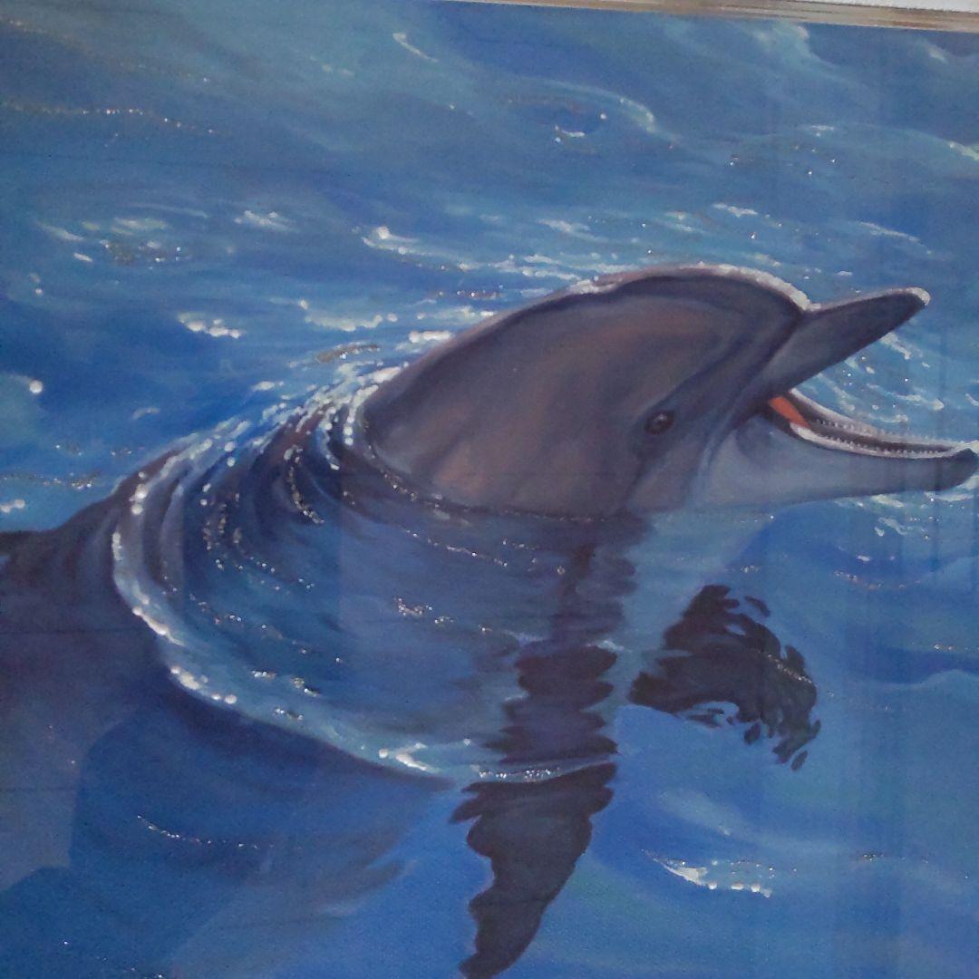 チャールズ・リン・ブラッグ　イルカ　油彩　8号