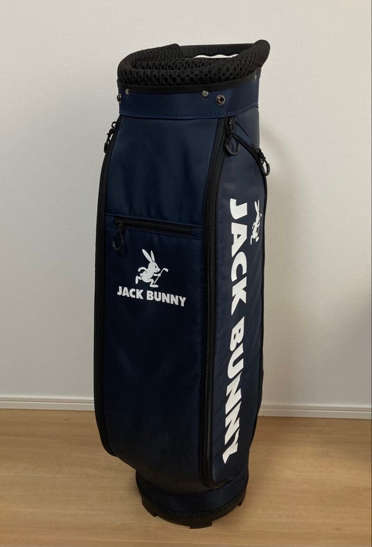新品 パーリーゲイツ ジャックバニー 定番キャディバッグ 自立型 46インチ 紺