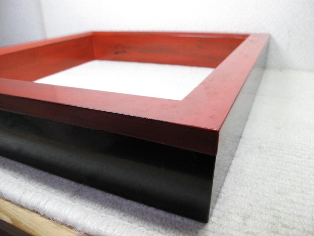 茶道具　炉縁　夏目有彦　根来漆　作者サインあり　共箱入り