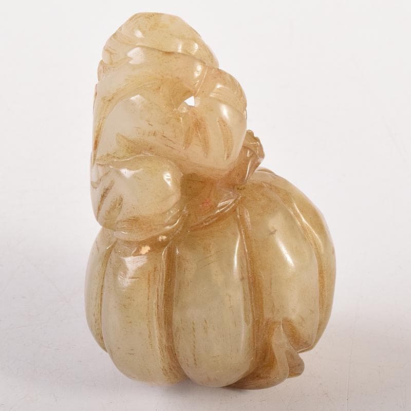 中国　玉石彫刻　寿老人　根付　C　7930E