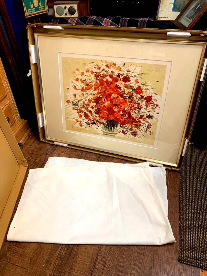 シリアルナンバー有り　ミッシェル・アンリ　「真紅の花」