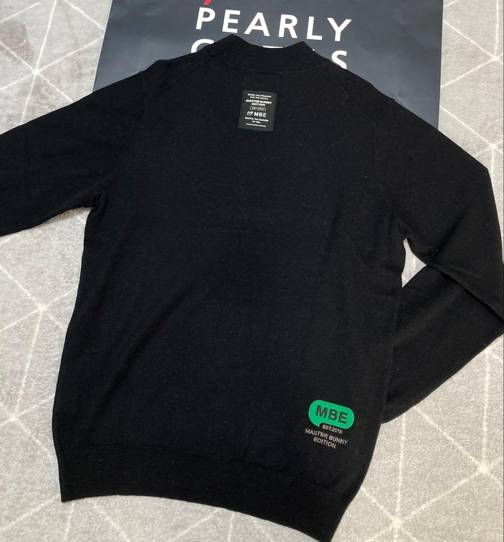 新品 パーリーゲイツ マスターバニー カシミヤ混 タートルネックニット(5)L黒