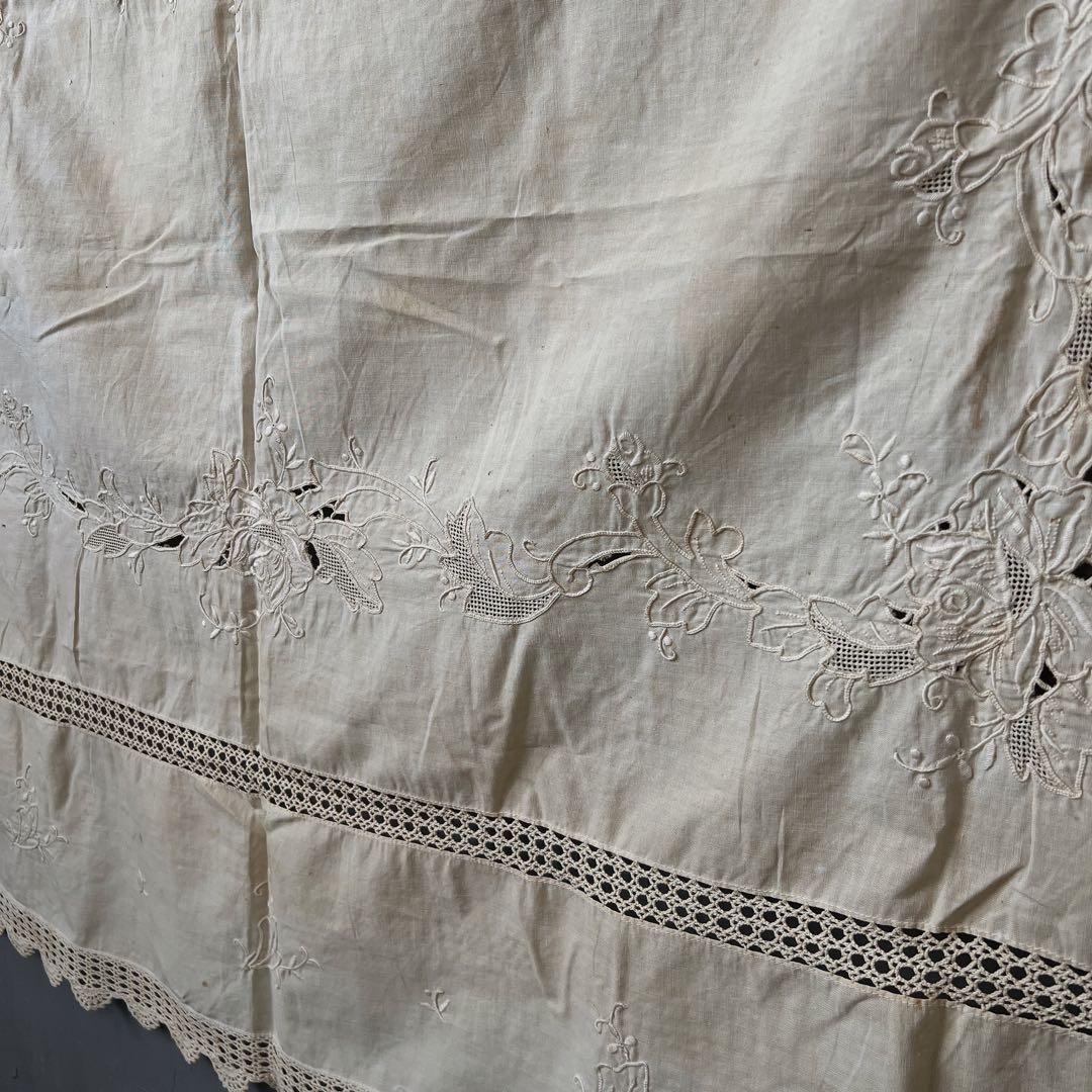 アンティークレース ドイリー 大型 テーブルクロス フランスアンティーク