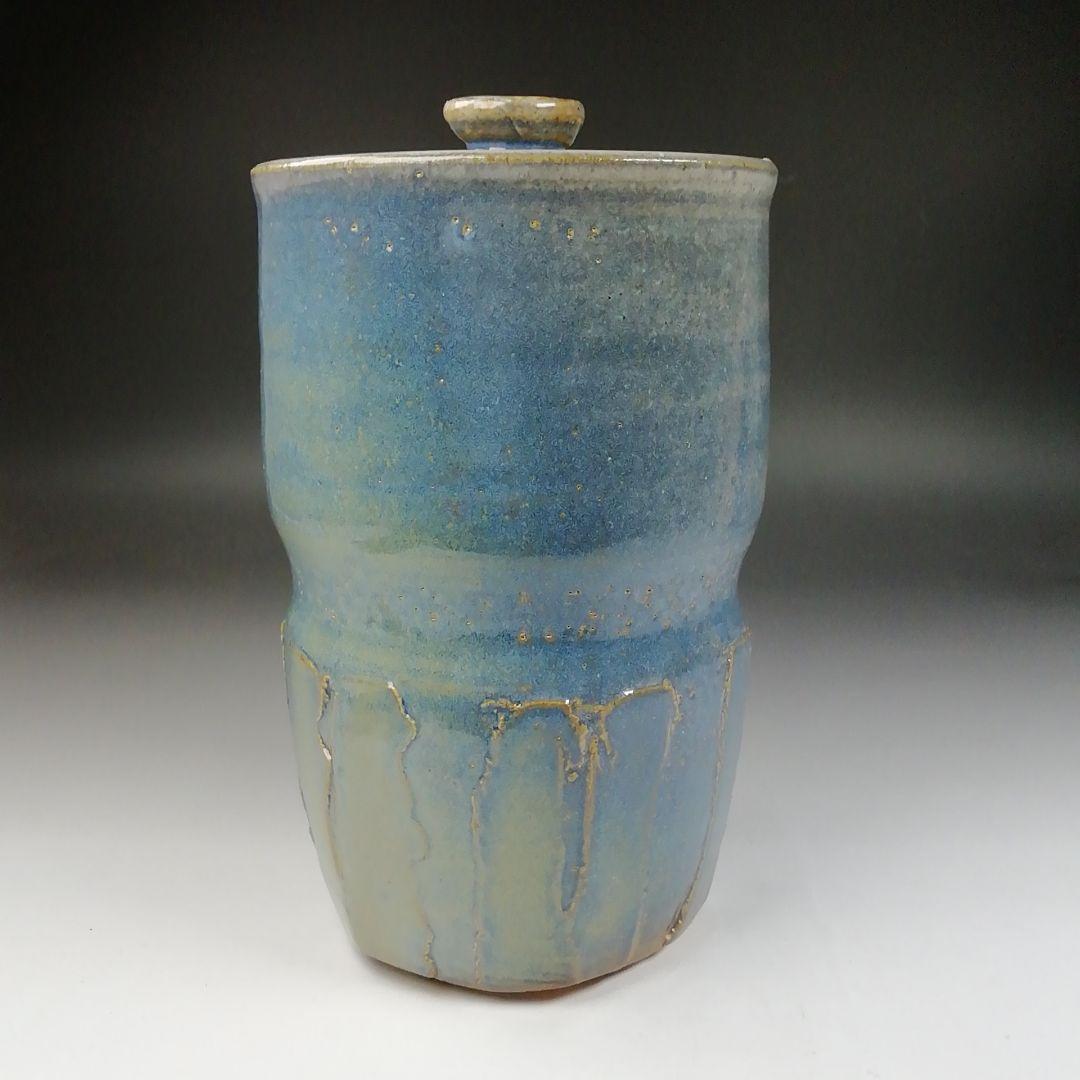 Ｔ６８６　水指　『熊野焼』『細水指』『皿谷実 造』　共箱　茶道具