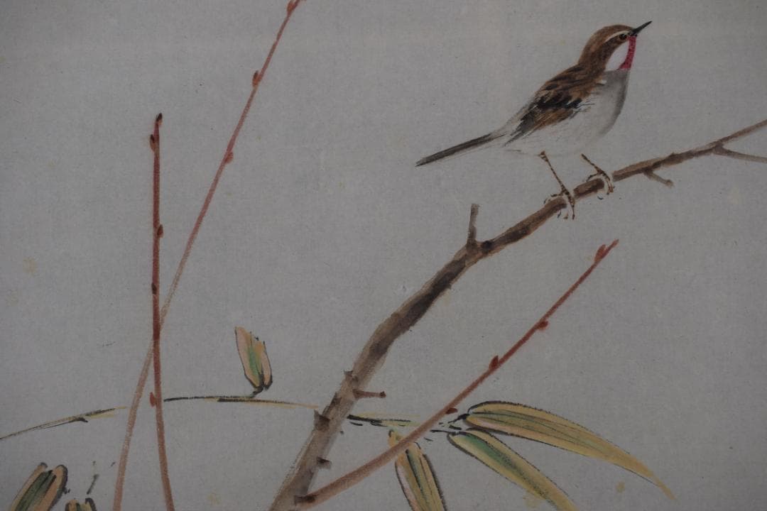 【真作】香川東華/花鳥之図/掛軸☆宝船☆Z-430