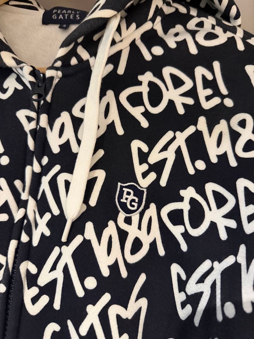 パーリーゲイツ　ジップパーカー　裏起毛　サイズ4 ネイビー