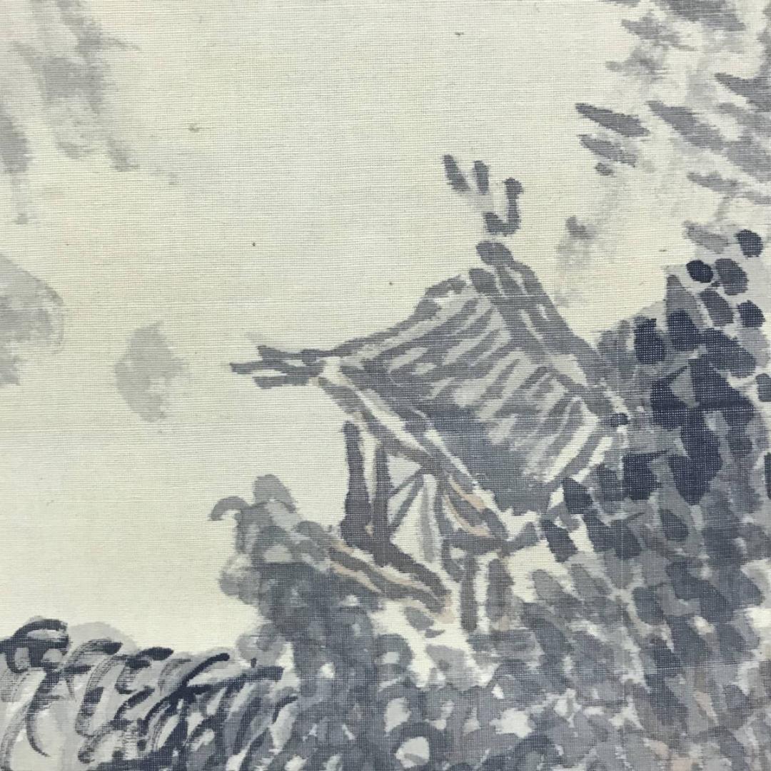 作者不詳/秋景山水画賛/山水図/掛軸/名家伝来AE-399