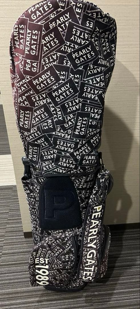 パーリーゲイツ☆自立-スタンド式キャディバッグ ☆紺×白ステッカー柄！