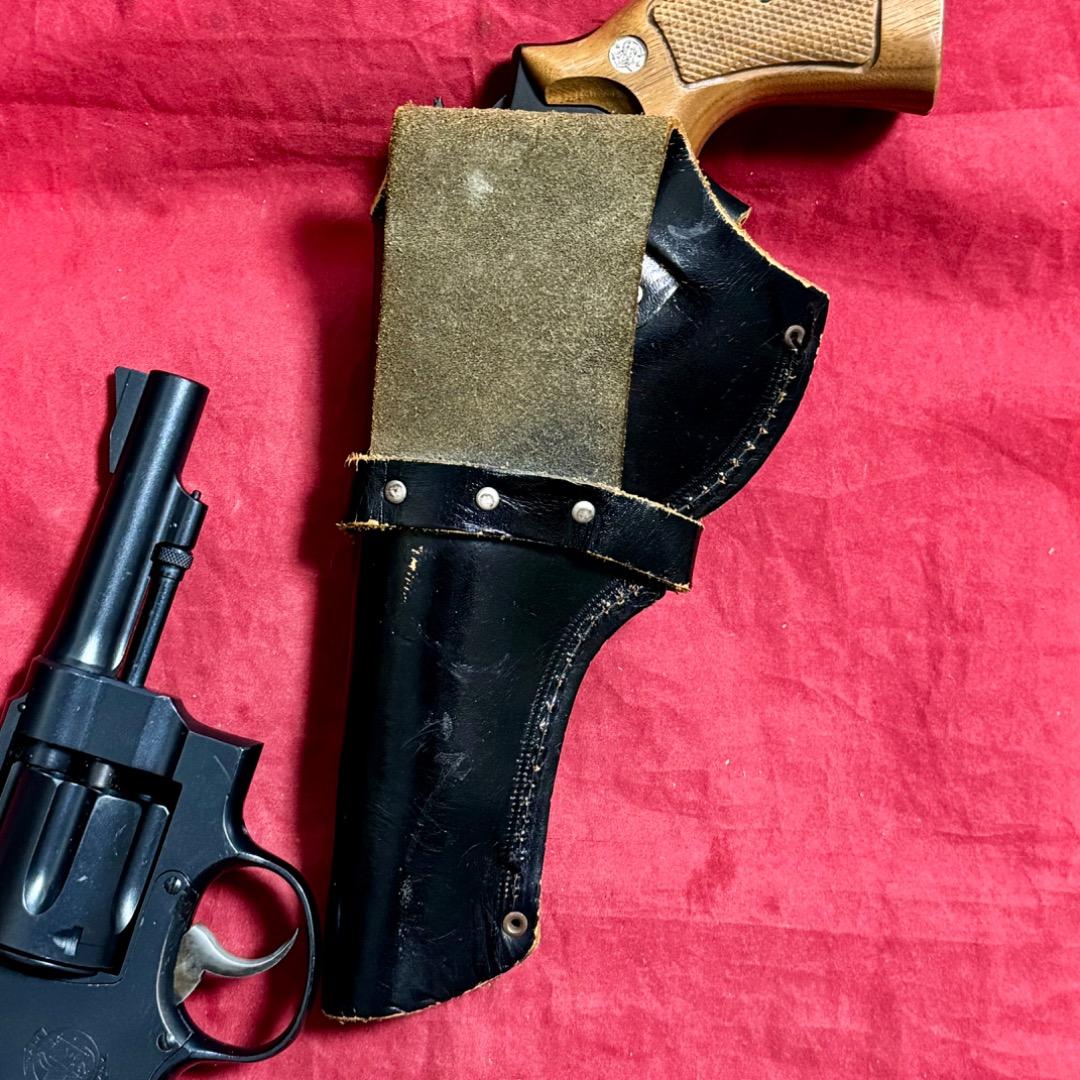 整備済 黒革製 大型リボルバー用 ヒップホルスター