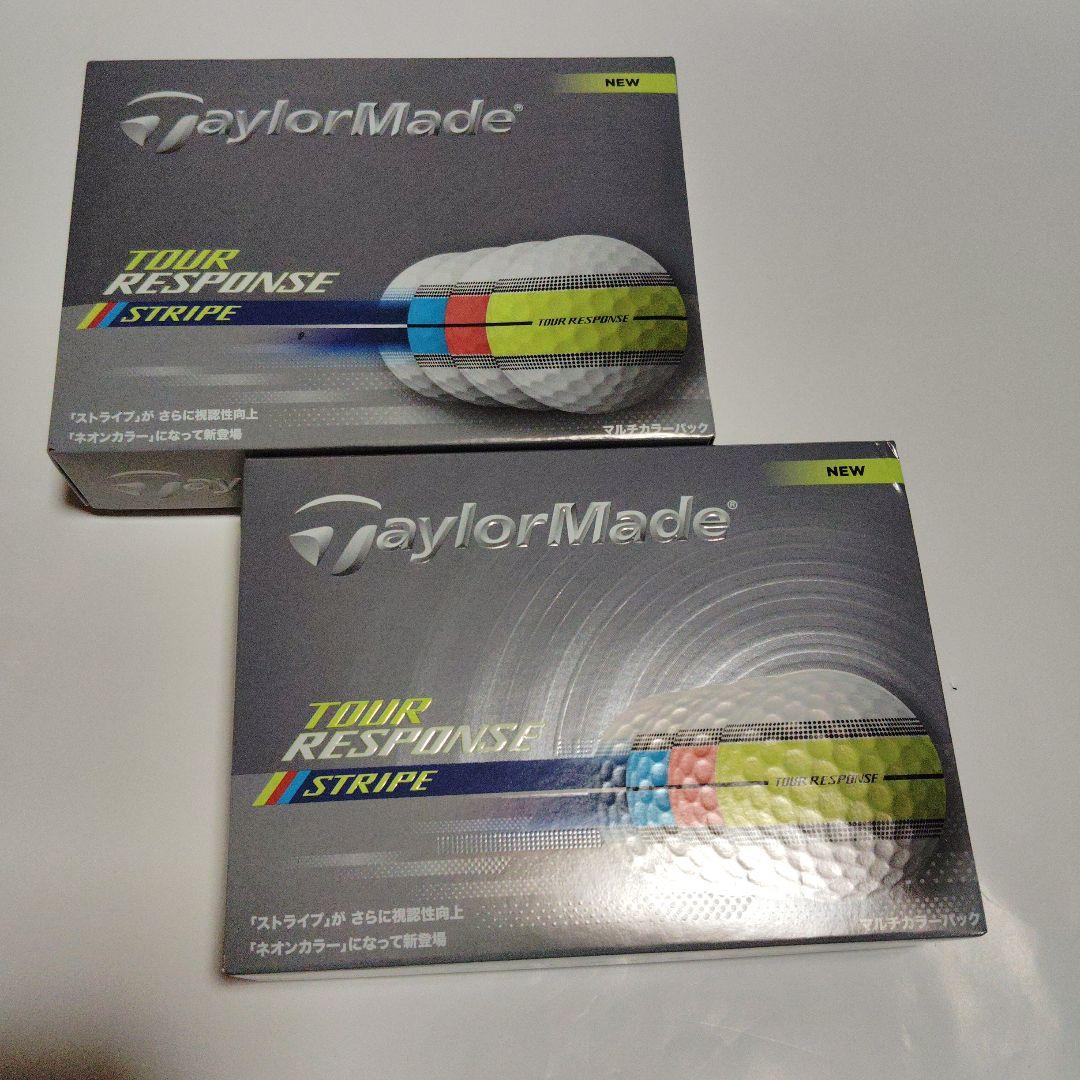 テーラーメイドツアーレスポンスストライプゴルフボール2ダースマルチカラー