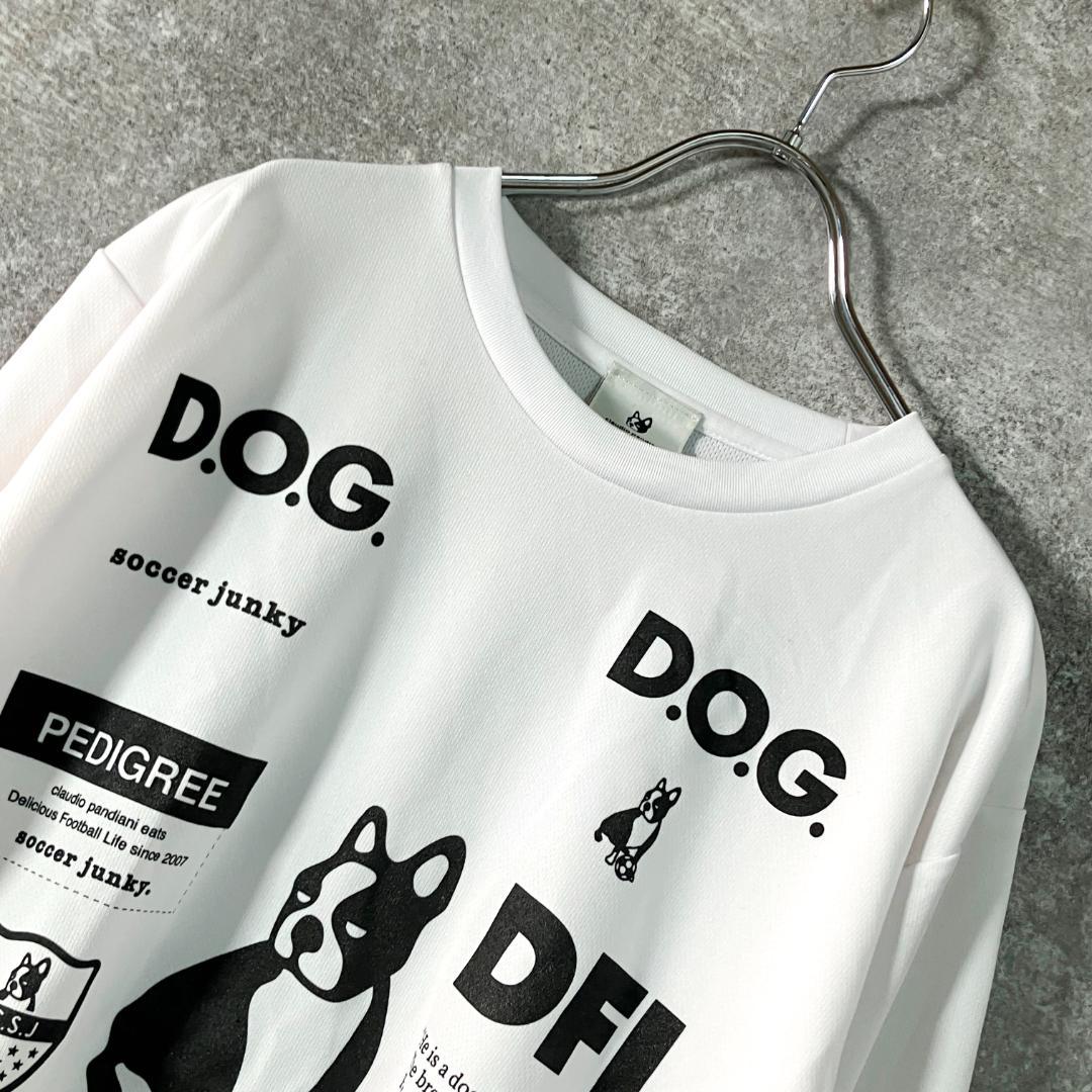 claudio pandiani　サッカーウェア　ロングスリーブ　ホワイト　犬