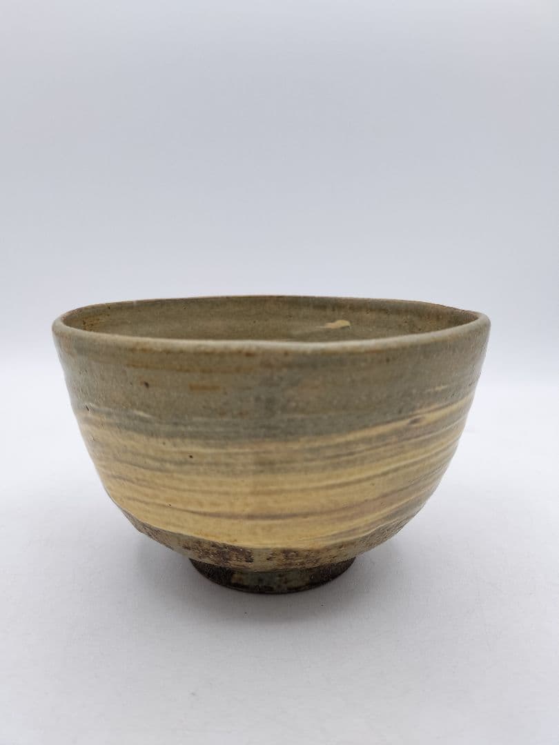 c860 数茶碗 刷毛目　青伊羅保 10客 中村与平 木箱 茶道具 古物