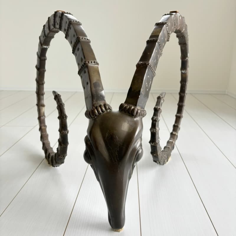 ALAIN CHERVET 希少 ヴィンテージ ラムヘッド ガラステーブル