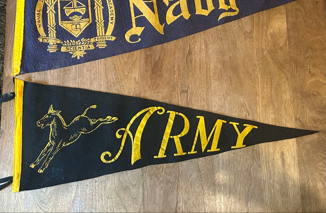 40〜50s ビンテージペナント US NAVY & ARMY2枚セット