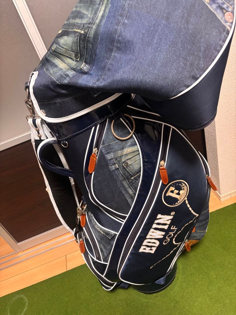 エドウィン ゴルフ EDWIN GOLF キャディバッグ 9型 ジーンズ柄
