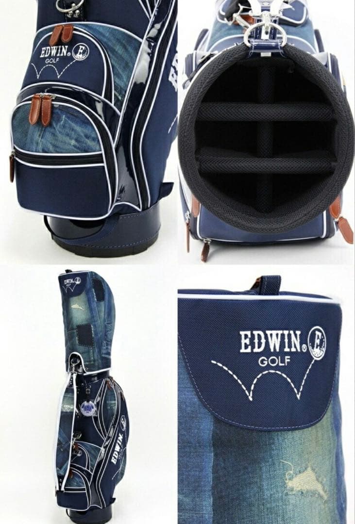 エドウィン ゴルフ EDWIN GOLF キャディバッグ 9型 ジーンズ柄