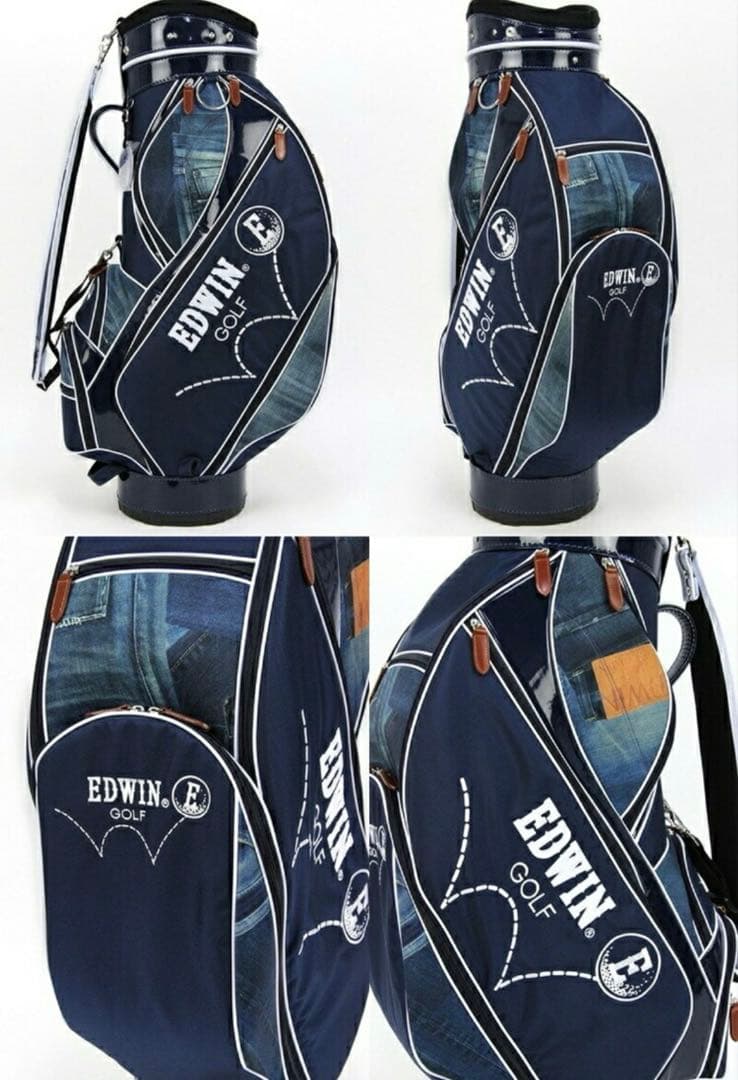 エドウィン ゴルフ EDWIN GOLF キャディバッグ 9型 ジーンズ柄
