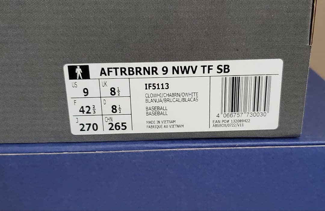 美品☆アディゼロ アフターバーナー 9 NWV ターフ ⚾野球スパイク27cm