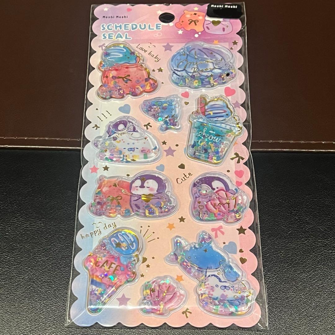 【海外正規品】ペンギン　ユニコーン　めんだこ　ハムスター　ウォーターシール　3枚