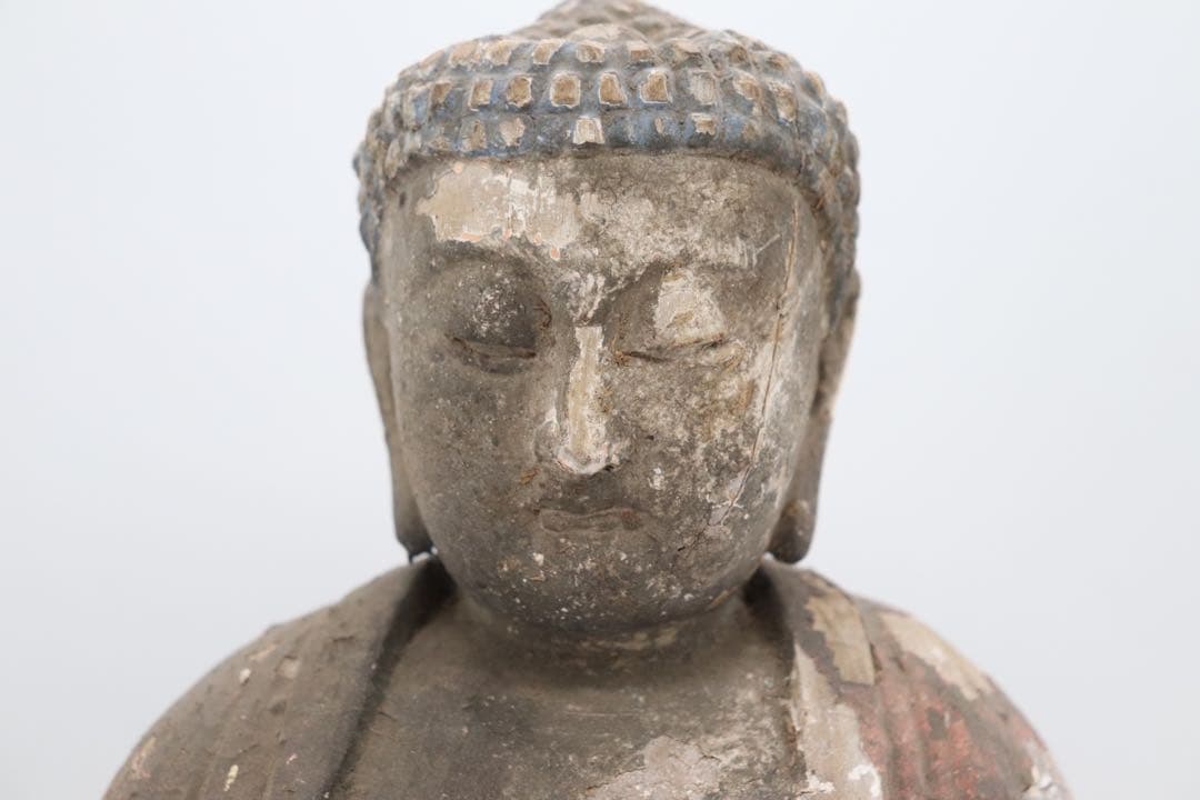 中国　明時代　木造仏像　如来　仏教美術　送料込み1227