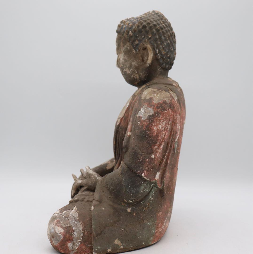 中国　明時代　木造仏像　如来　仏教美術　送料込み1227