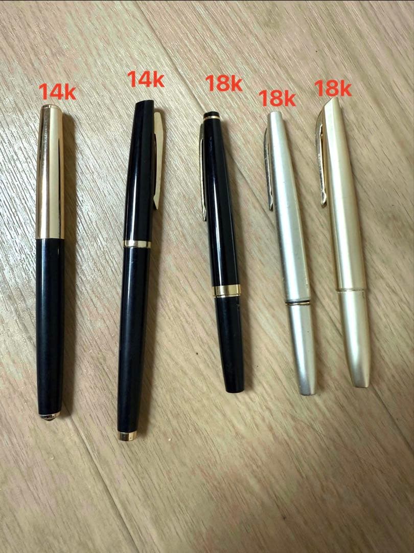 万年筆 14k 18k 金　5本