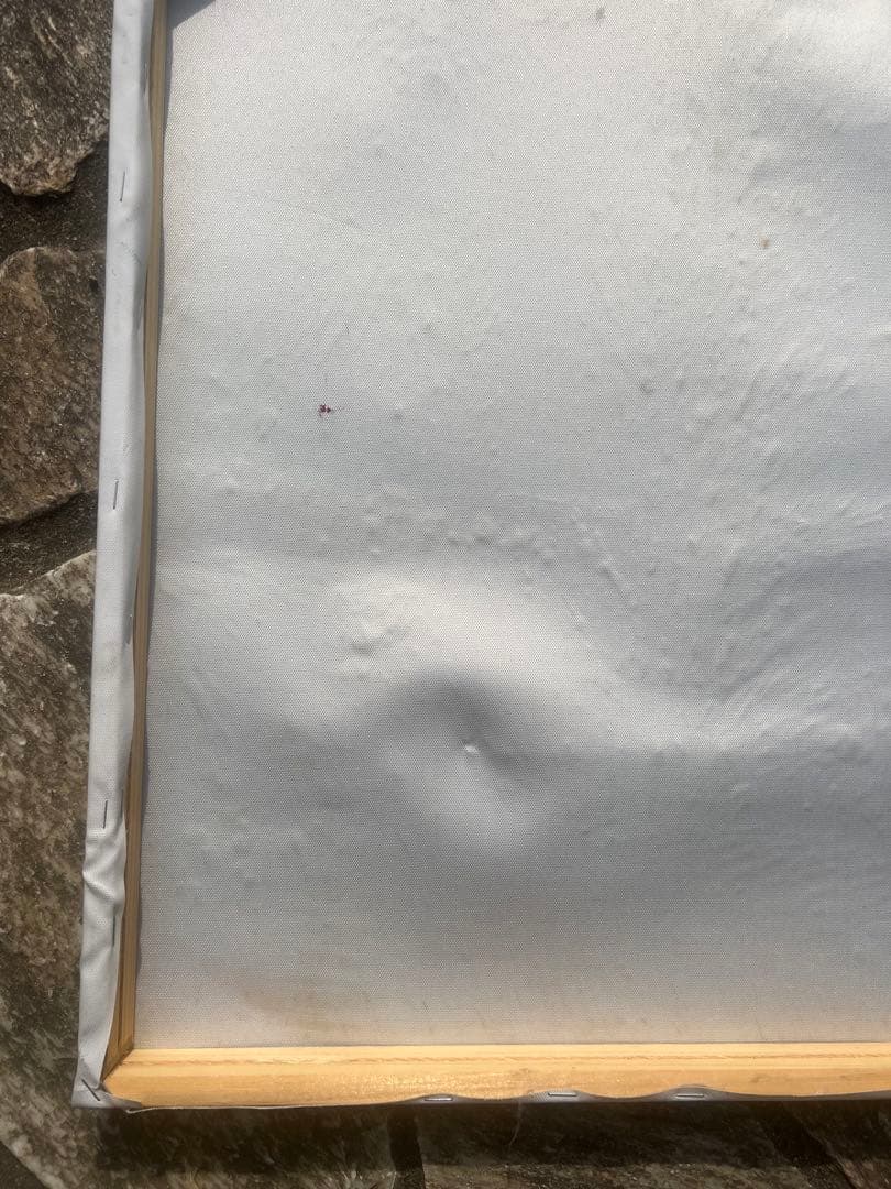 油絵　ゴッホ　《夜のプロヴァンスの田舎道（糸杉と星の見える道）》額なし　木枠のみ