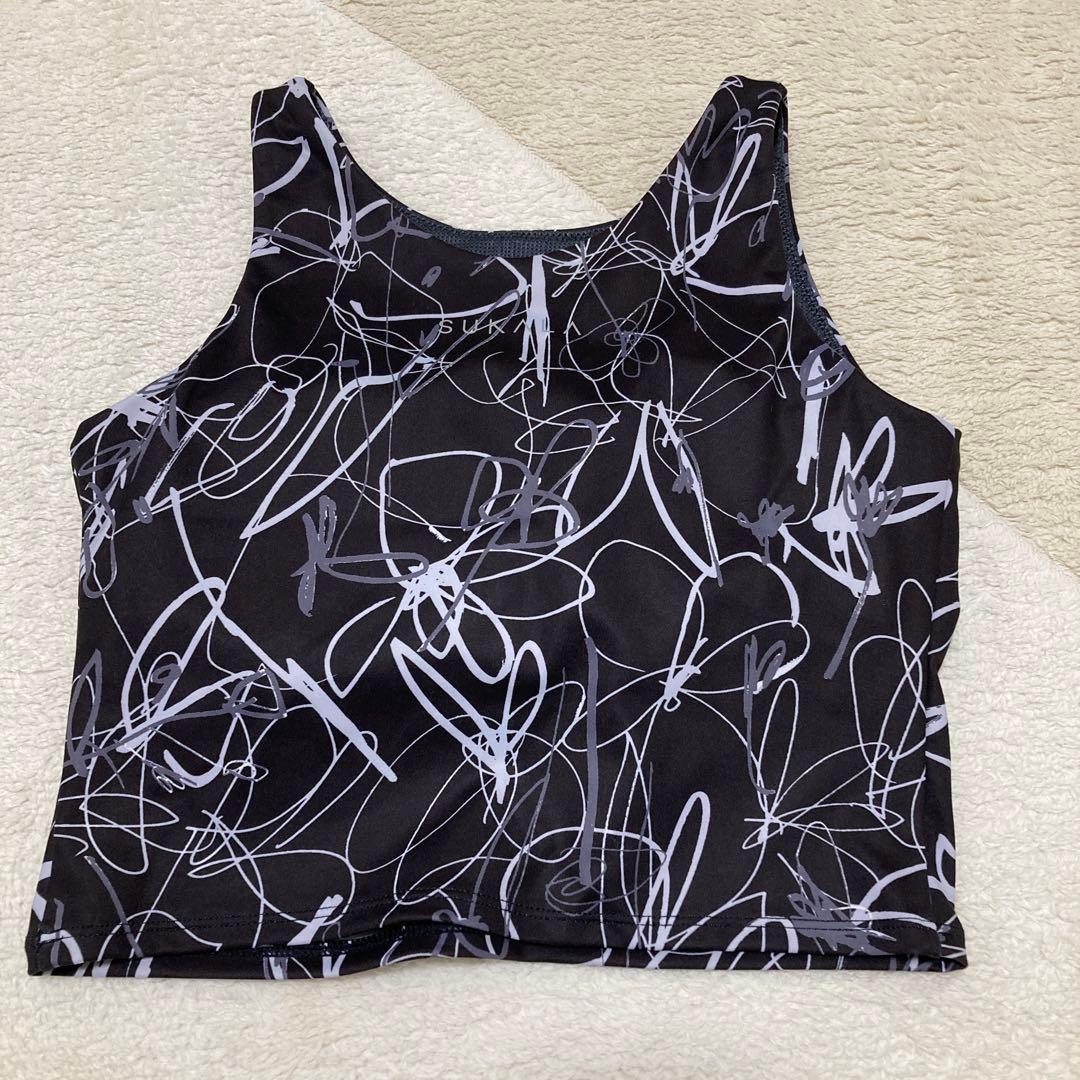 スカーラ　lava リボンフラワーブラトップ、スパッツ、ヘアーバンド　3点セット