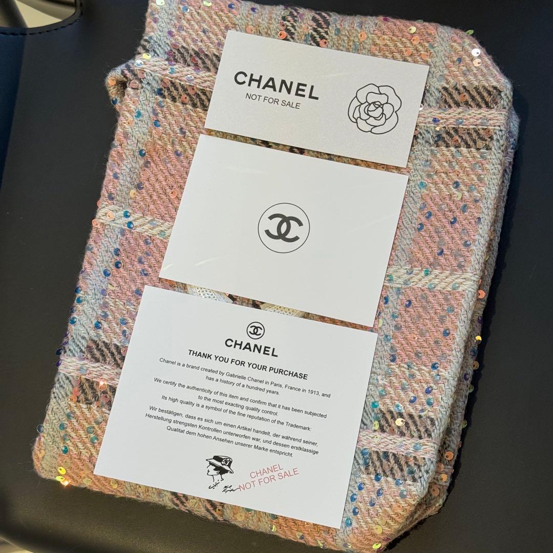 CHANEL シャネル VIP ノベルティ ツイード スパンコール トートバッグ